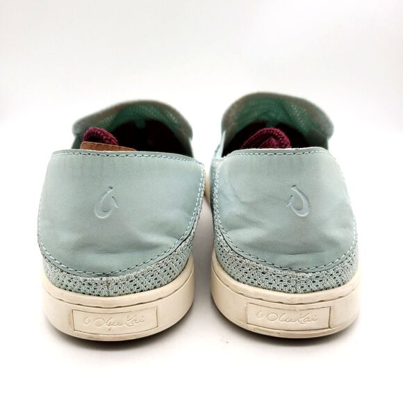 Olukai Pehuea Shoes Womens 9 EUR 39 Aqua Slip On Sneaker Mesh Comfort - Picture 5 of 8